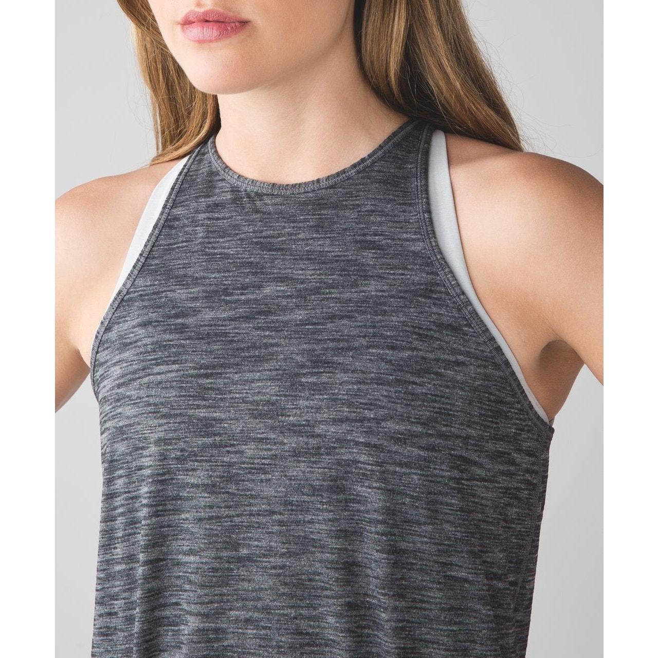 Euc Lululemon Trapeze Twist Tank, Heathered Black, Best Size 4, W1aafs